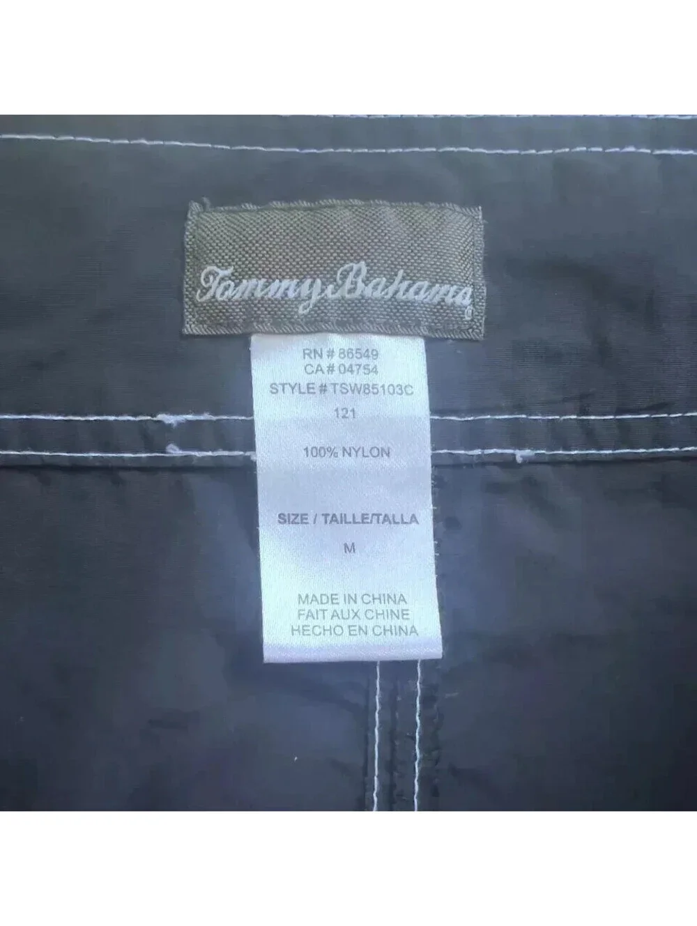 Tommy Bahama Nylon Board Shorts Men's Medium M Black / White 8 1/2
